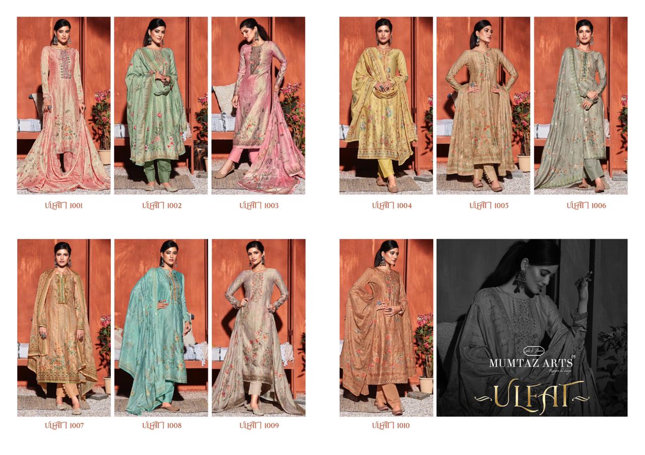 Mumtaz Ulfat New Festive Wear Jam Satin Designer Latest Dress Material Collection